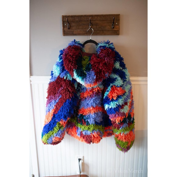 Free People Multicolor Fuzzy Jacket - Picture 8 of 9